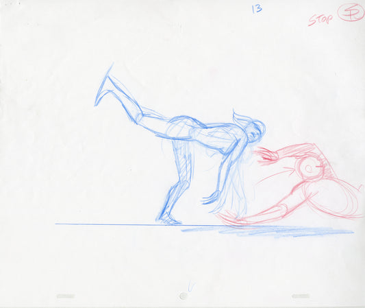 Sundra Tossing an Enemy (Set of 5) Animation - Steve Rude Art