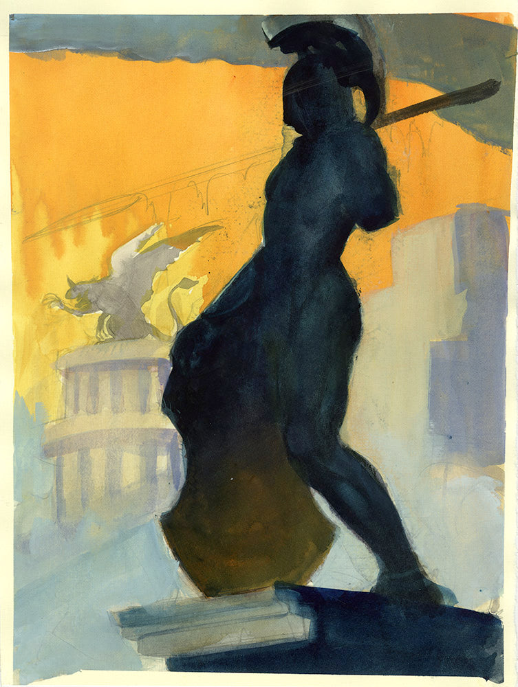 Frazetta Livestream Watercolor Demo Rough