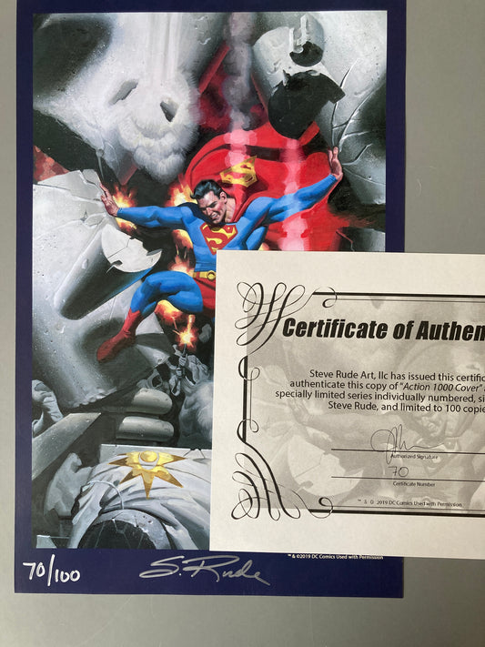 Action Comics 1000 Exclusive  11x17 Print, Signed