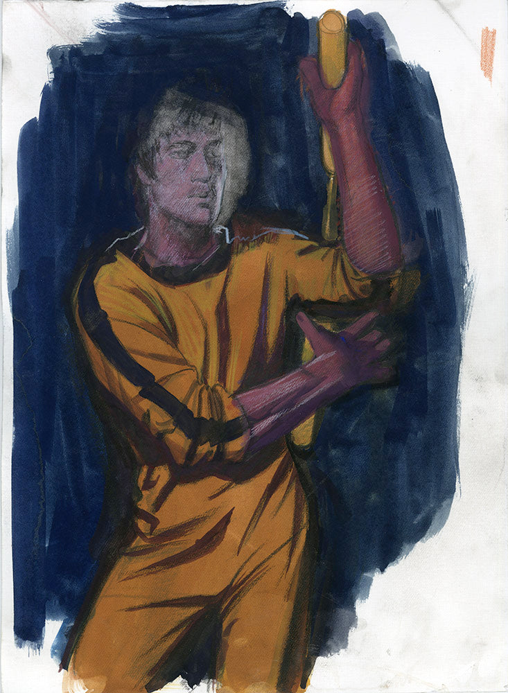 Bruce Lee with Nunchaku (nunchucks) Double-sided Study