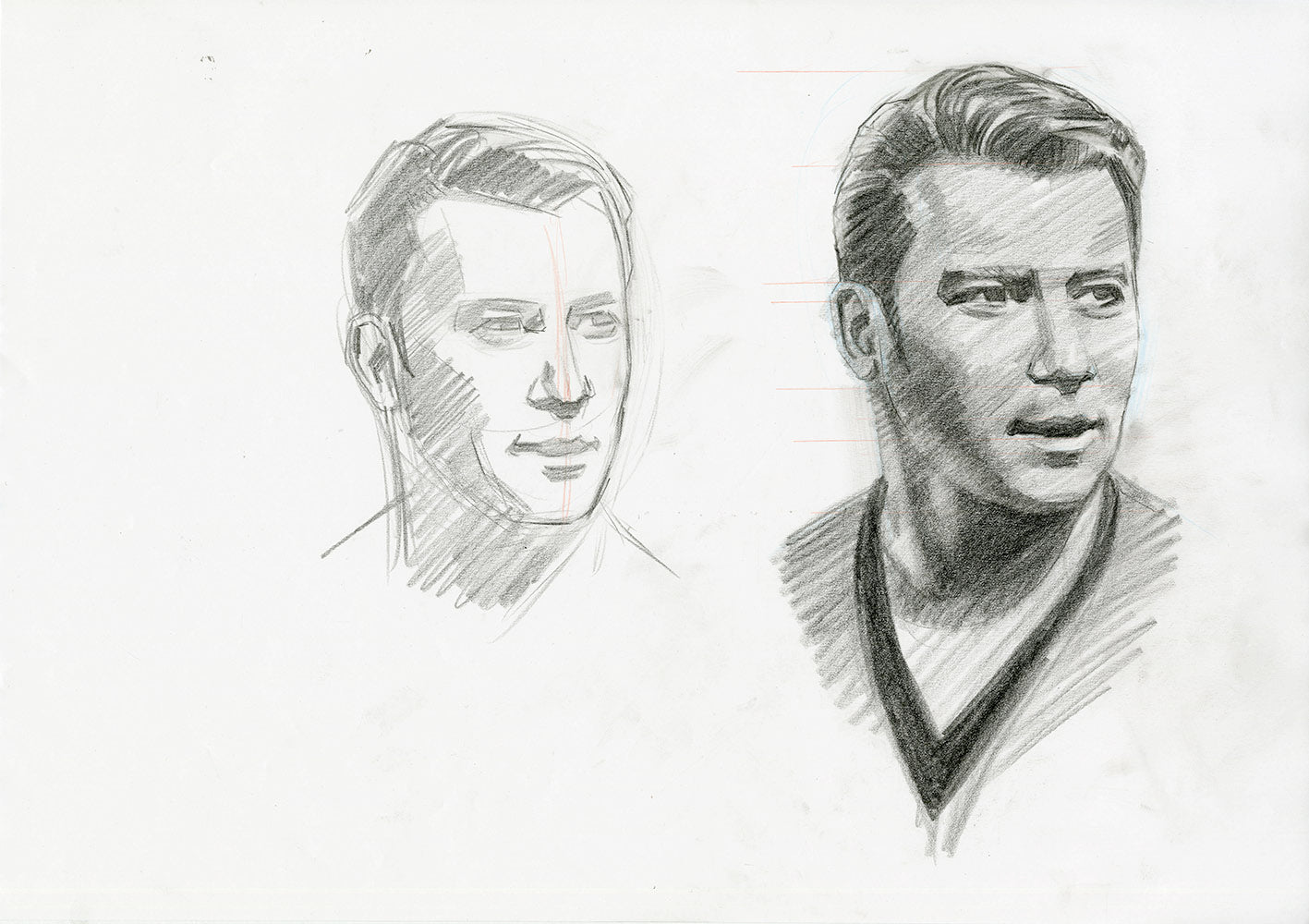 Captain Kirk Pencil Sketches
