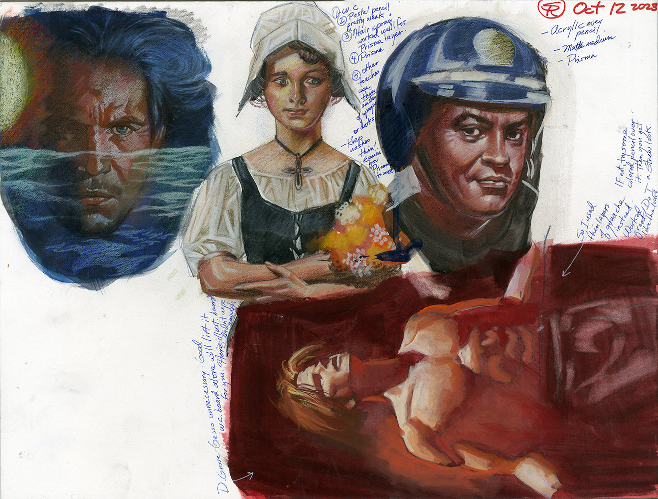 Hand Maiden, Police Academy Office Study with handwritten notes