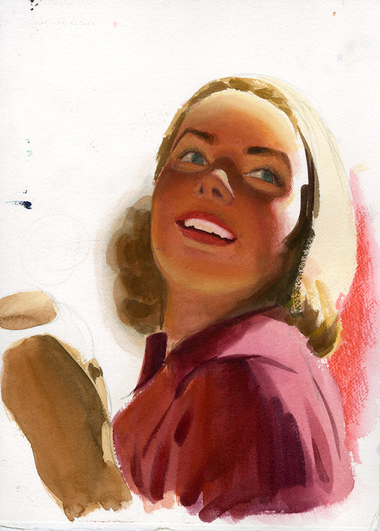 Marilyn and a Nude Woman Study - Steve Rude Art