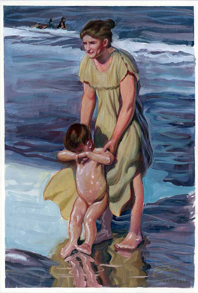 Mother and Child Beach Day