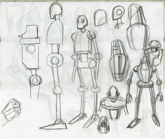 Robot Animation for 85th Superman Anniversary Comic Double-sided Study - Steve Rude Art