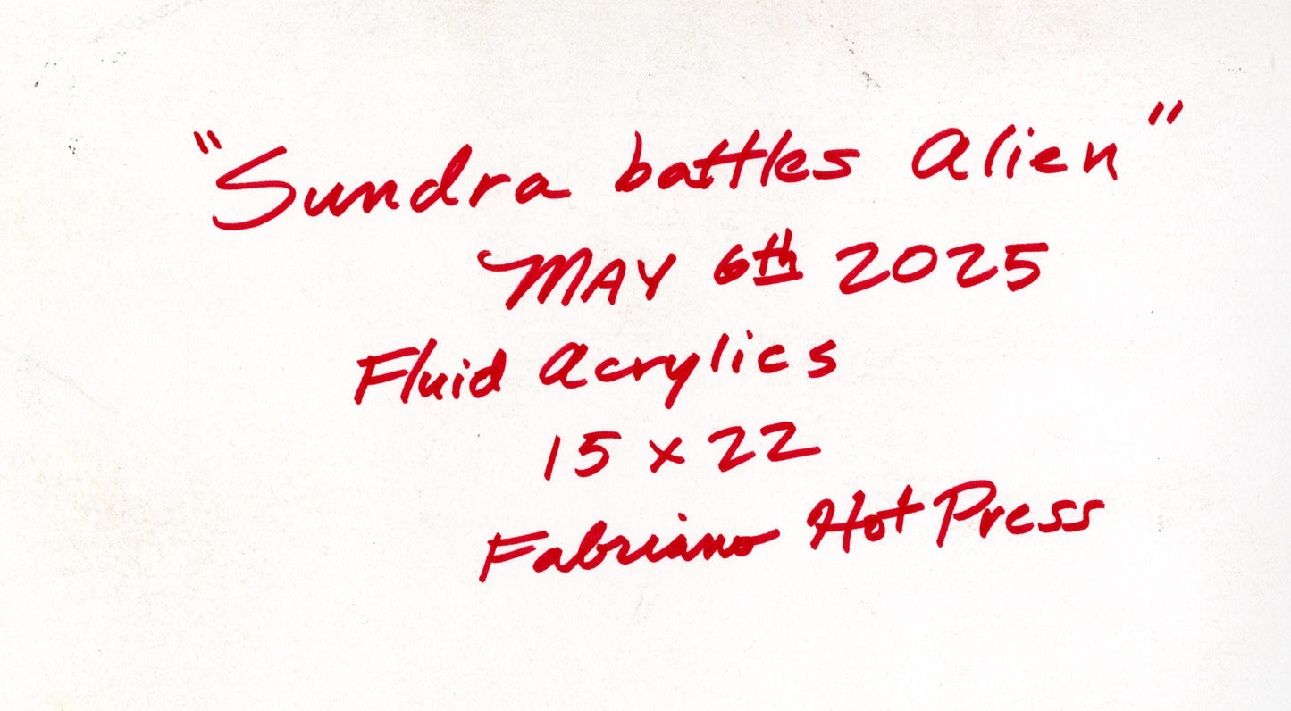 Sundra Battles an Alien