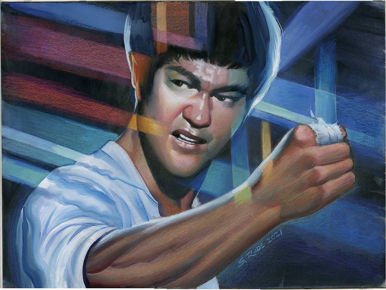 Bruce Lee Watercolor 2021 - Steve Rude Art
