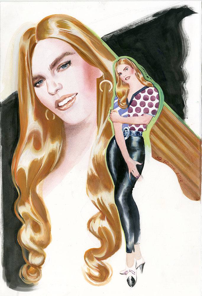 Maritza Veer Watercolor Painting Take 2 - Steve Rude Art