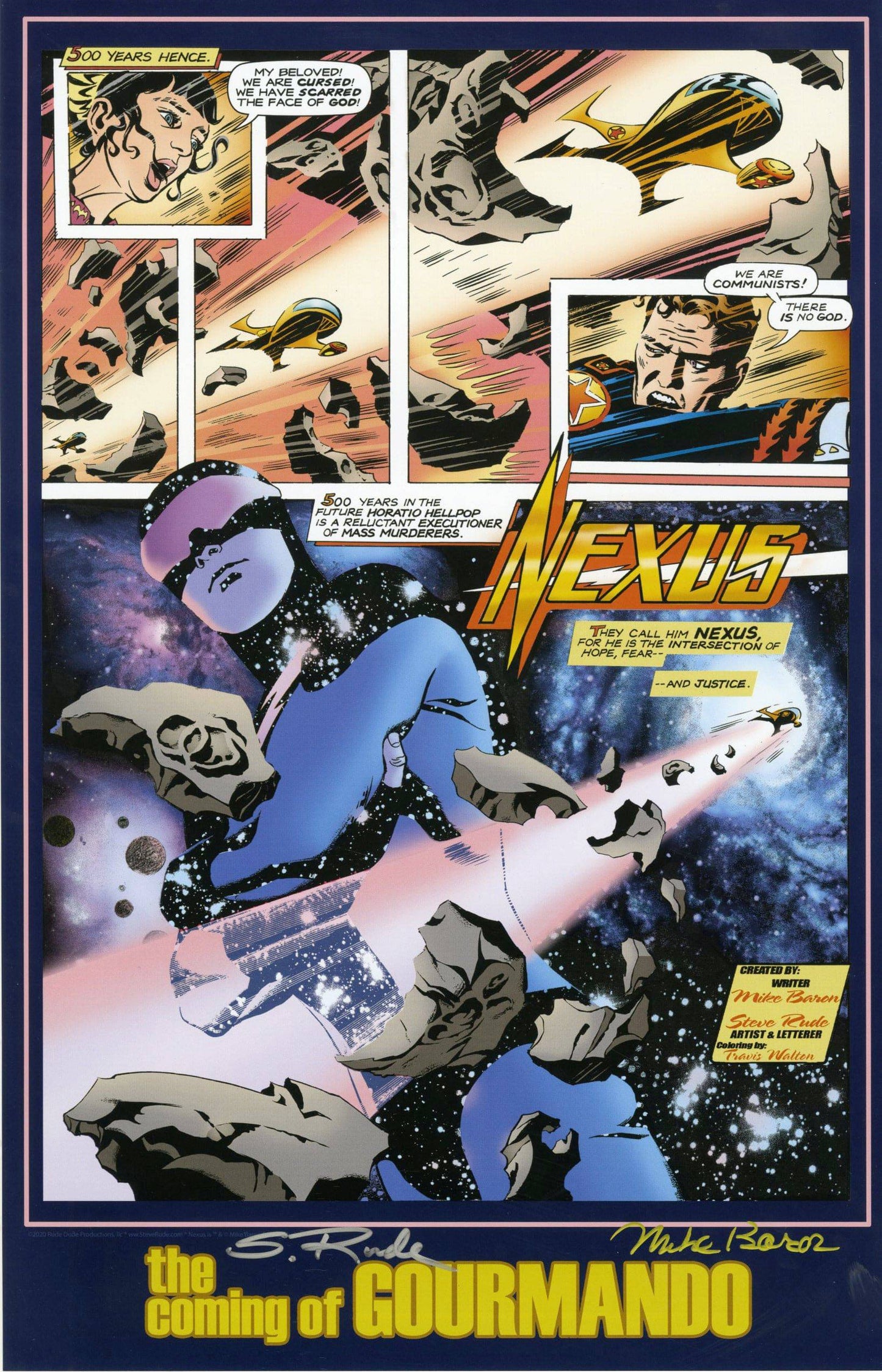 Nexus Gourmando Newspaper Strip Baron & Rude Signed Print 11x17 - Steve Rude Art