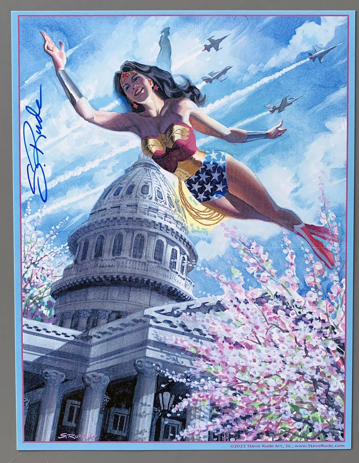 Wonder Woman over DC 8½ x 11 Print - Steve Rude Art