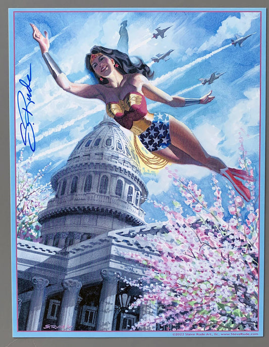 Wonder Woman over DC 8½ x 11 Print - Steve Rude Art