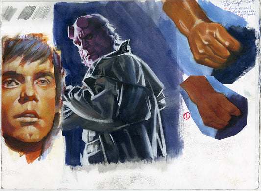 Double-sided Hellboy/Star Wars/ Police Academy Study