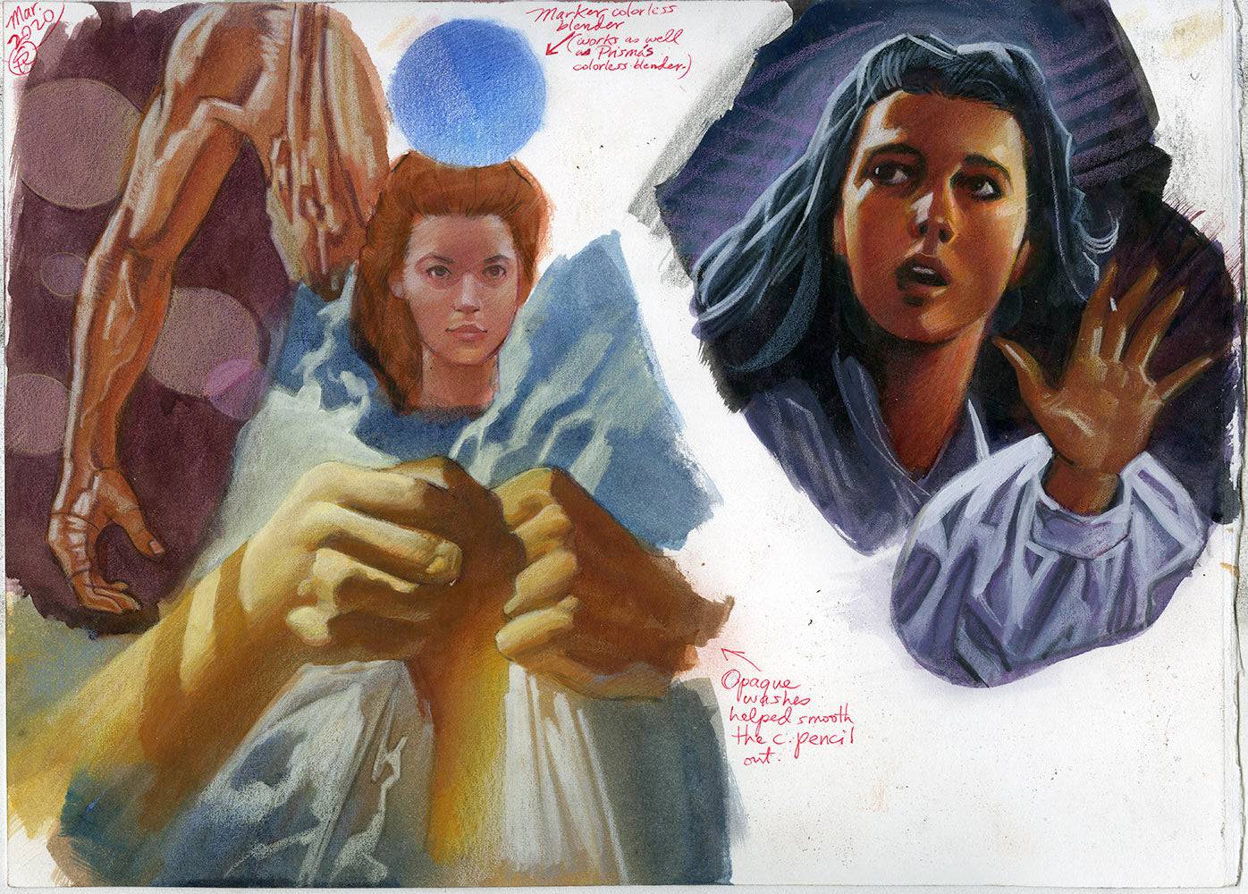 Men with Worn Faces Study 2020 Double Sided - Steve Rude Art