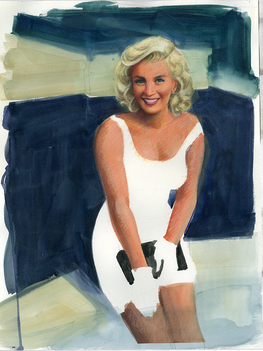 Unfinished Color Pencil Study "Marilyn Monroe"
