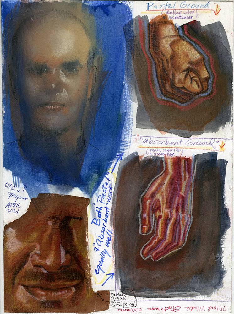 Hand, Male Face, and Brown Color Study - Steve Rude Art