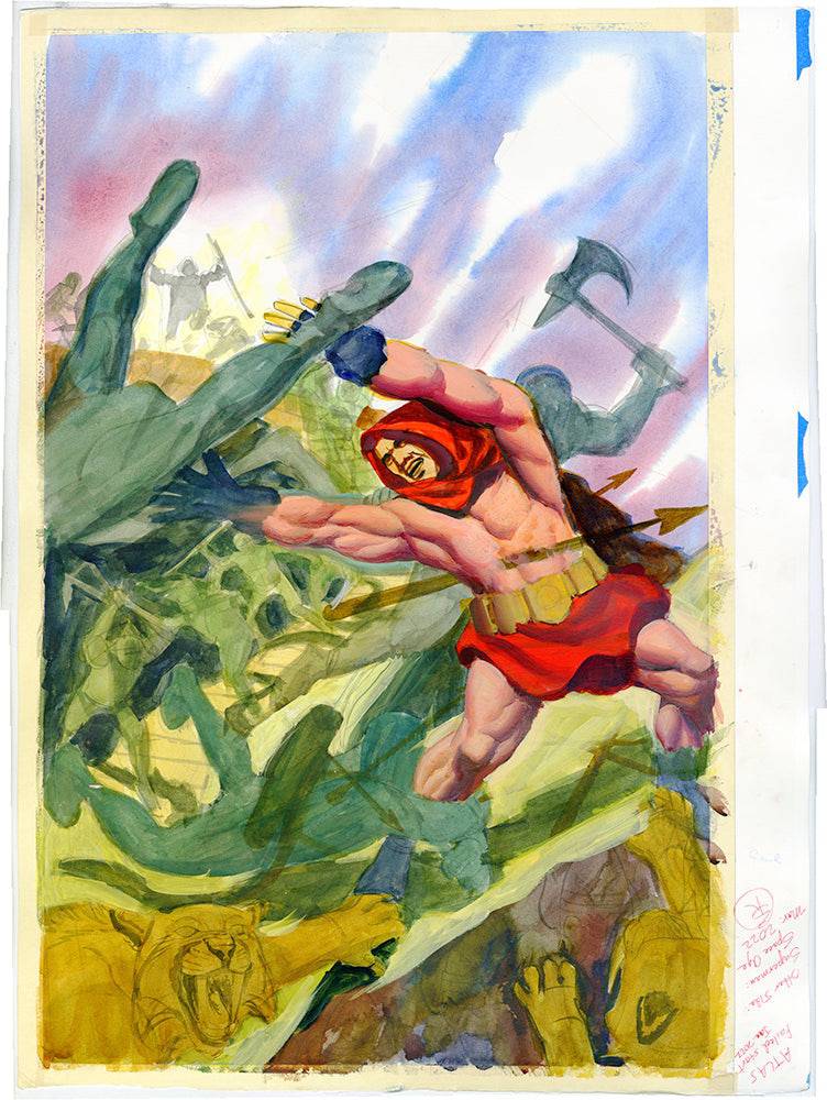Superman Space Age Original Watercolor Painting - Steve Rude Art