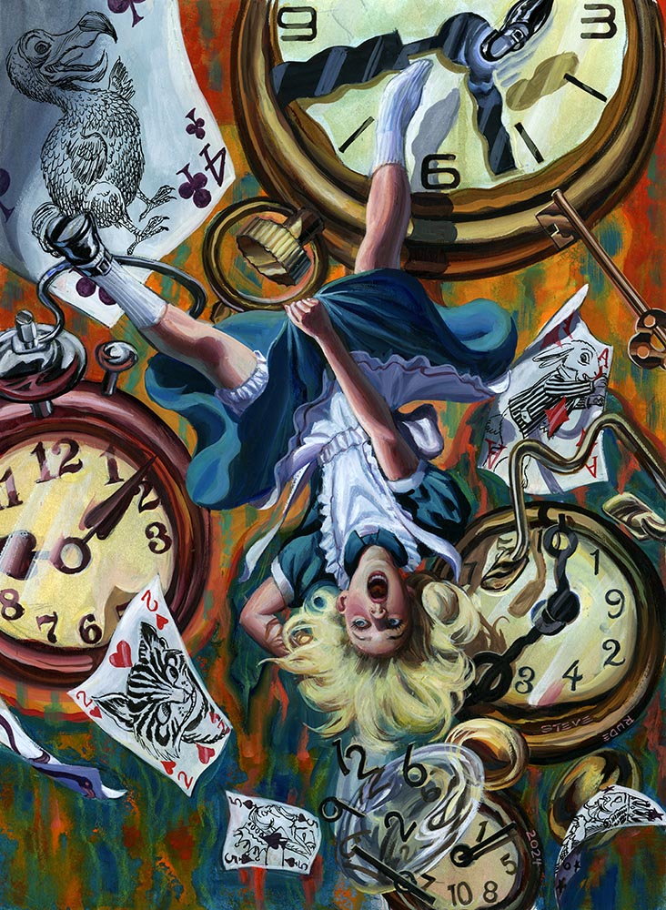 Alice Club Alice in Wonderland Falling Cover – Steve Rude Art