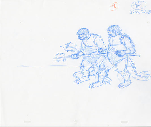 Lizard Fighters Set of 2 - Steve Rude Art