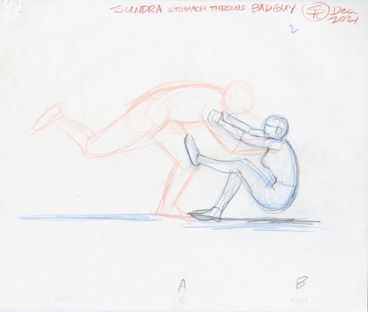 Sundra "Stomach Throw"  Bad Guy (Set of 9) Animation - Steve Rude Art