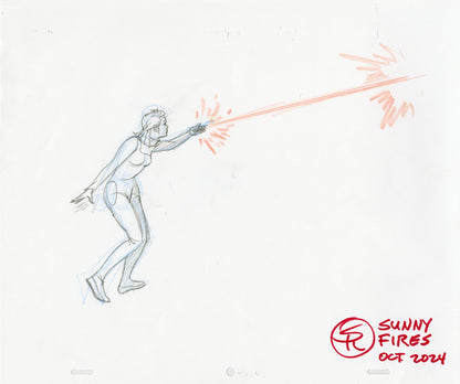 Sundra Fires Weapon (Set of 4) Animation - Steve Rude Art