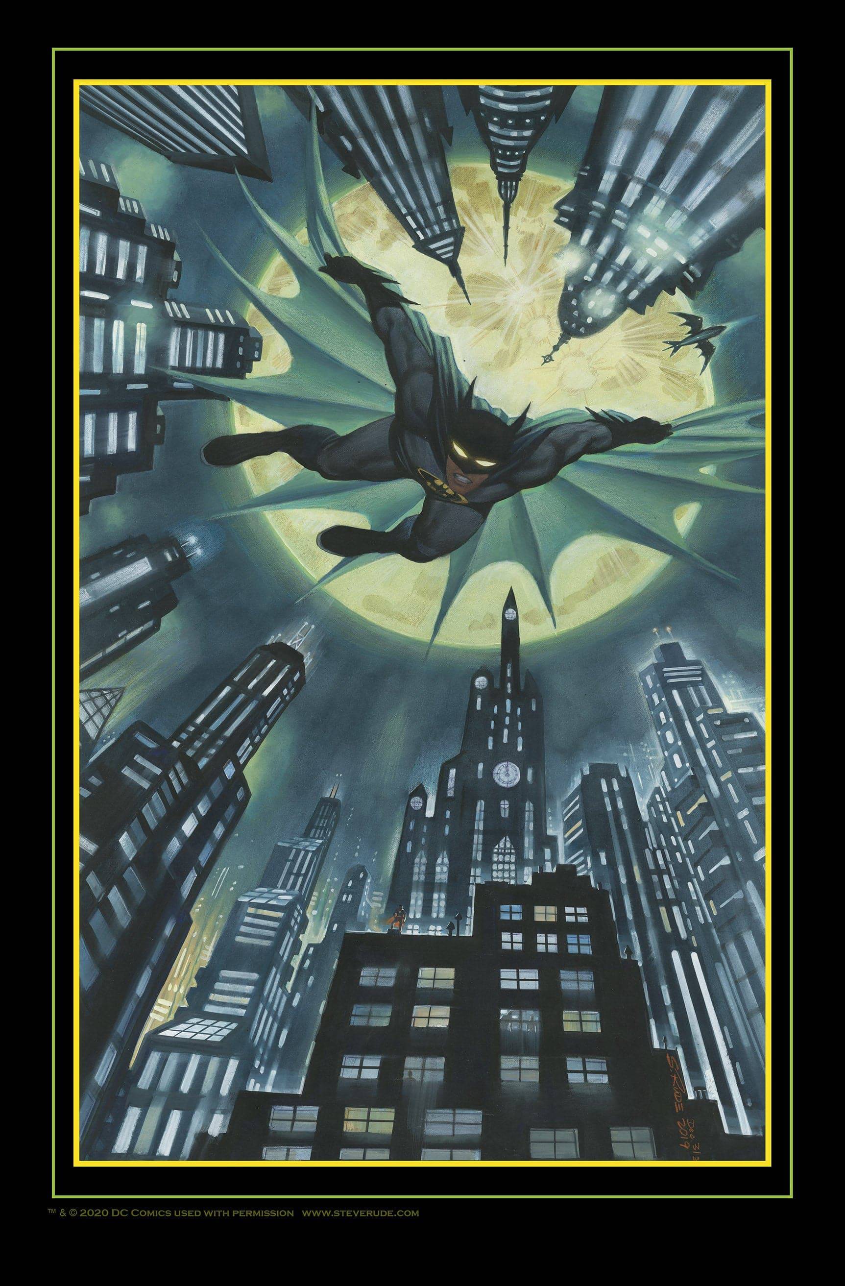 Batman over Gotham Print 11x17 – Steve Rude Art