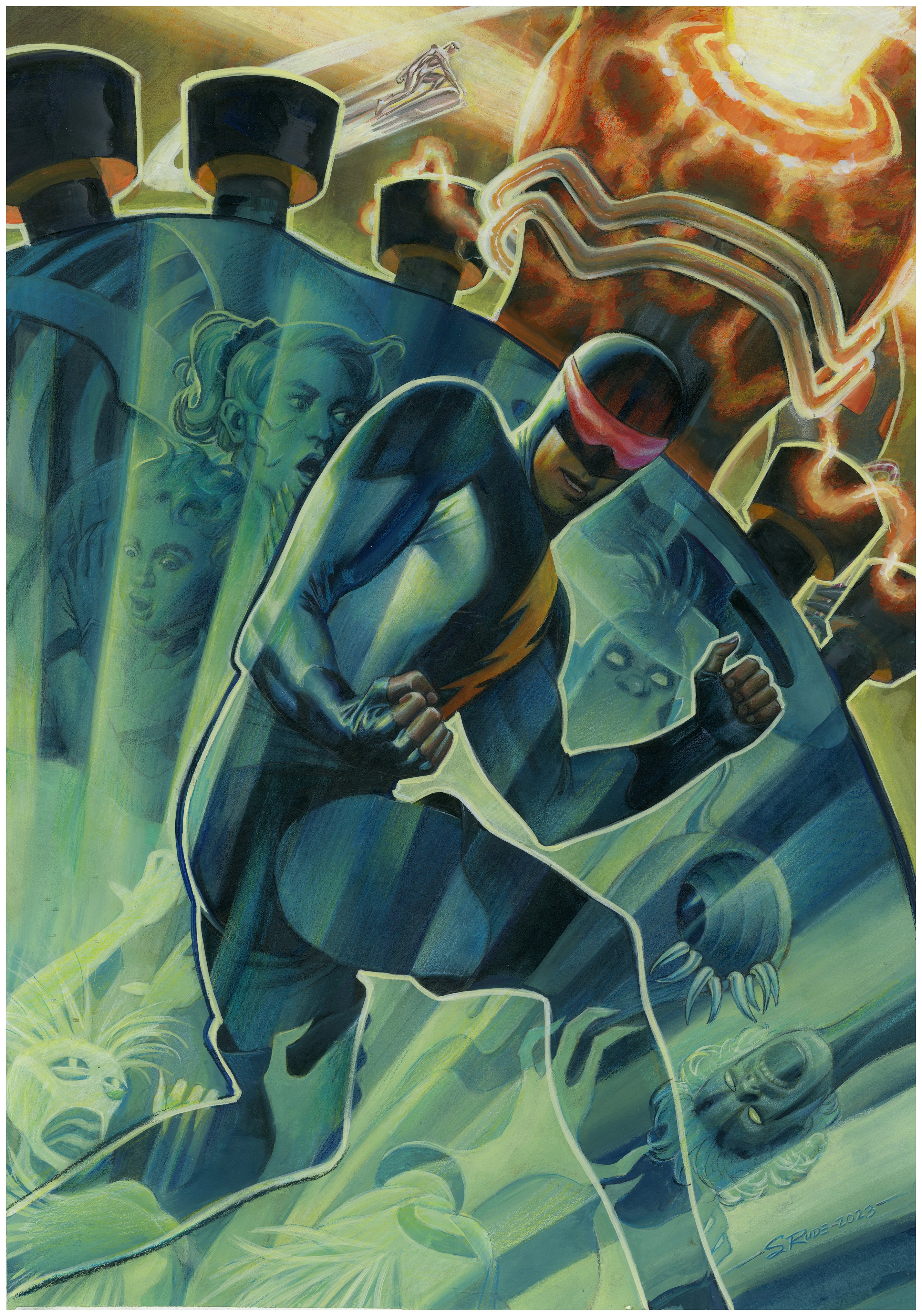 The Coming of Gourmando Cover for 9x12 Trade Paperback – Steve Rude Art