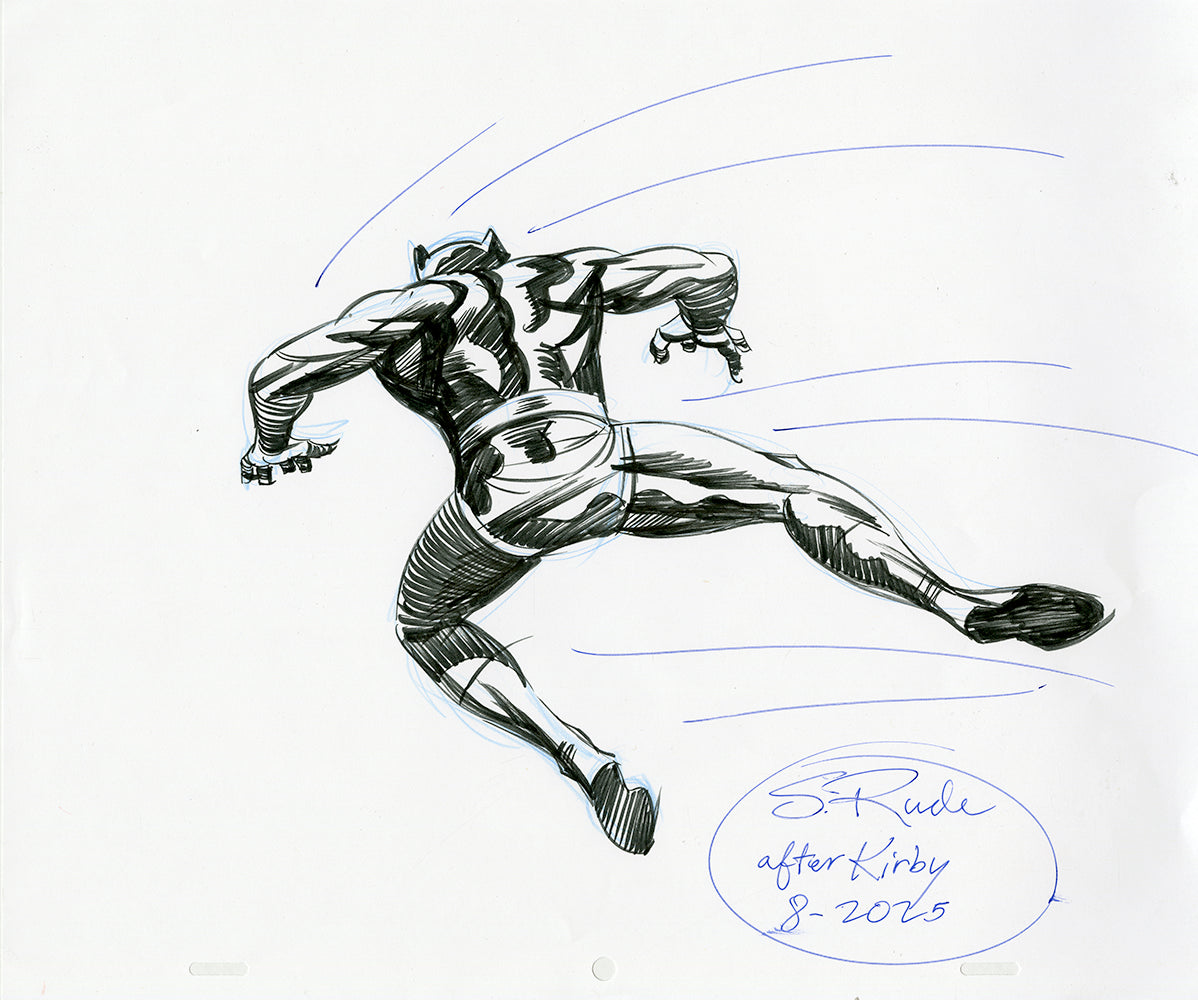 Black Panther Marker Sketch - Steve Rude Art