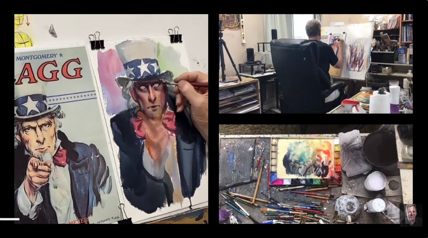 Uncle Sam Watercolor Livestream