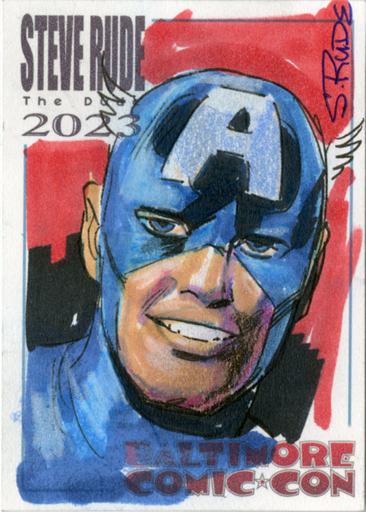 Captain America Baltimore Comic Con Sketch Card