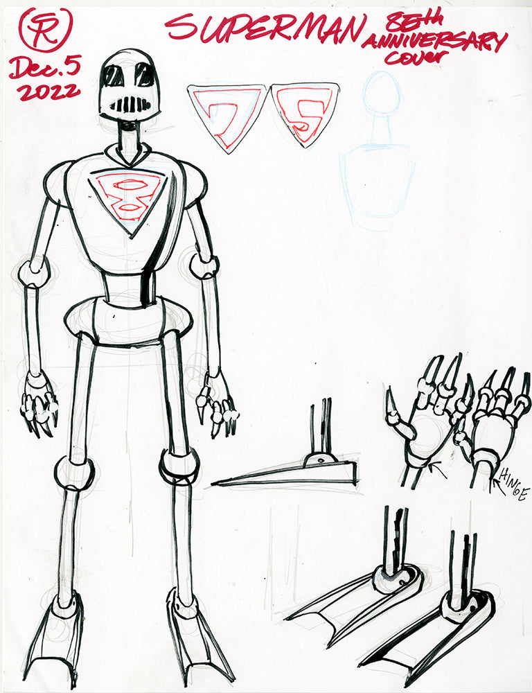 Superman 85th Anniversary Cover Rough 4 Piece Set
