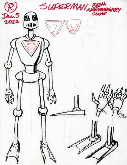 Superman 85th Anniversary Cover Rough 4 Piece Set