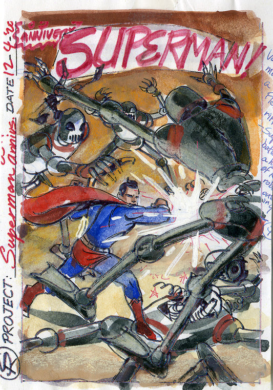 Superman 85th Anniversary Cover Rough 4 Piece Set
