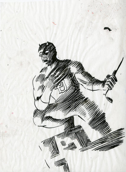 Dare Devil Pen and Ink with Reference