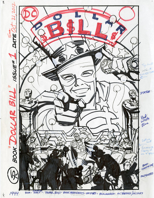 Dollar Bill Issue #1 Cover Rough - Steve Rude Art