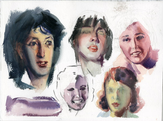 Four Smiling Faces John Singer Sargent Study - Steve Rude Art