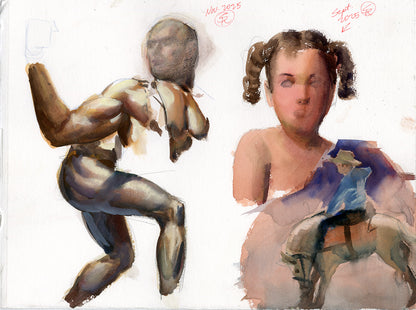 Four Smiling Faces John Singer Sargent Study - Steve Rude Art