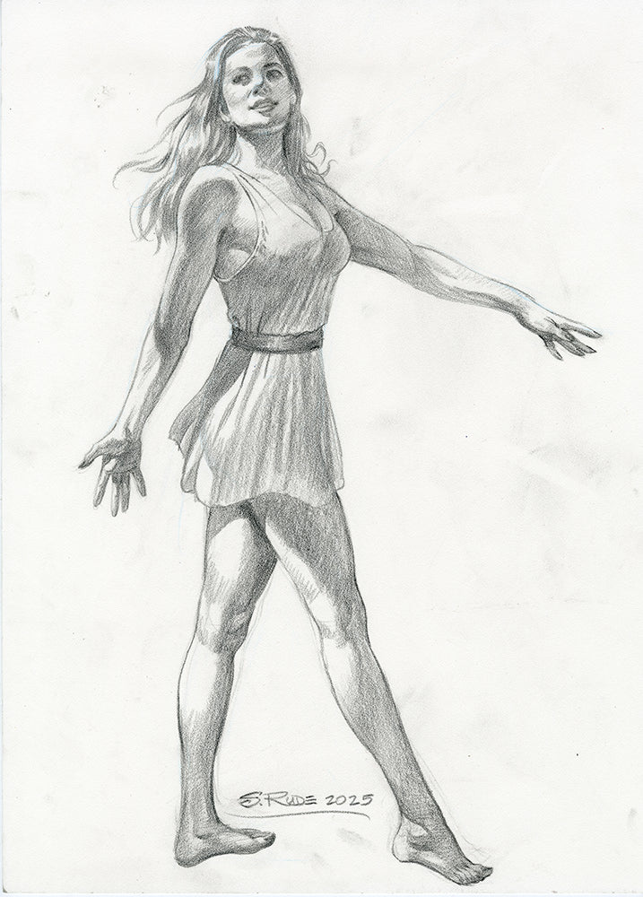Female Figure Standing Pose - Steve Rude Art