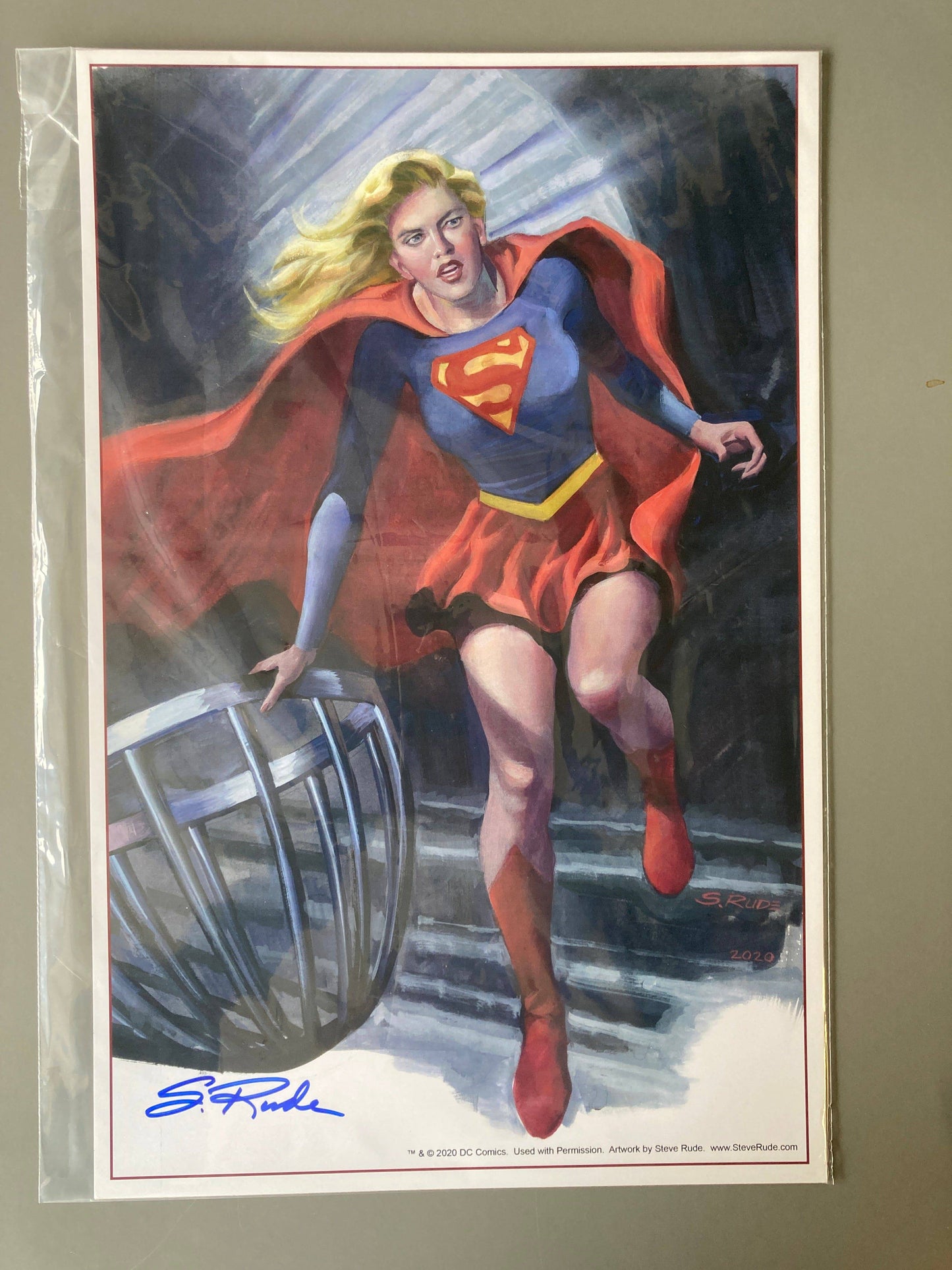 Supergirl Watercolor Print 11x17 - Steve Rude Art