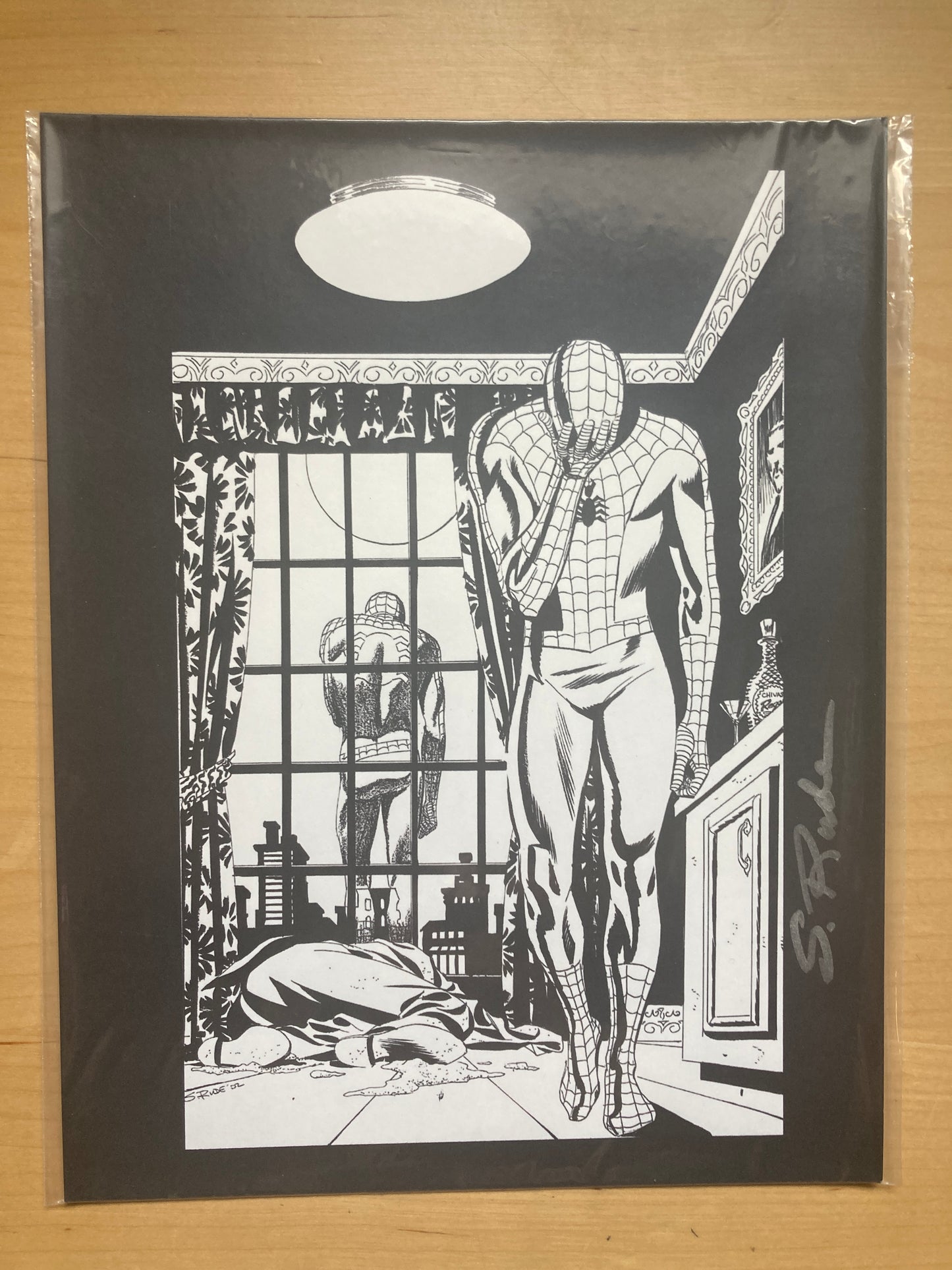 Spider-Man Death without Warning Cover Reproduction B&W Print