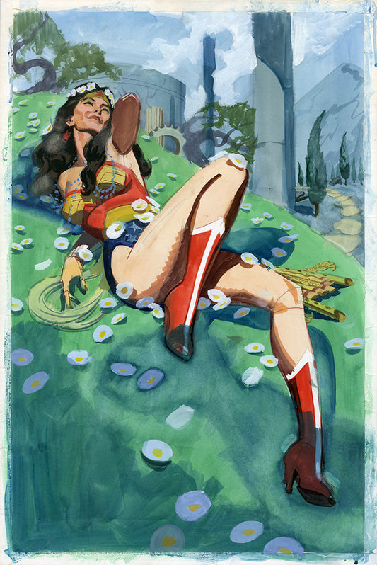 Wonder Woman Unfinished Watercolor Study