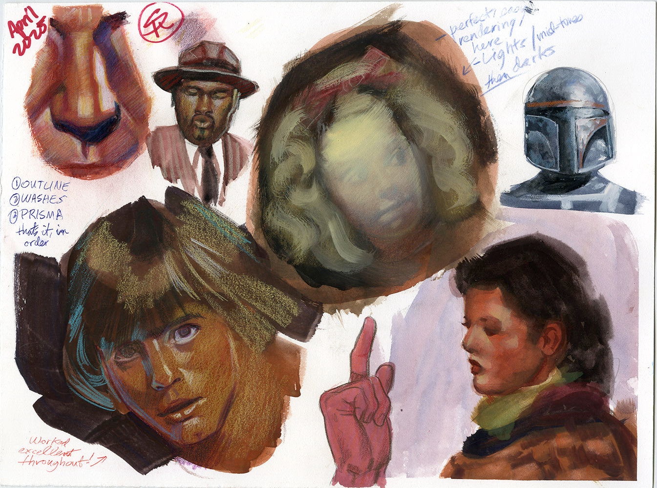 Mandalorian Star Wars Study - Steve Rude Art