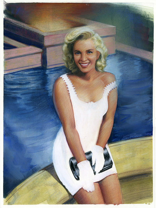 Marilyn Monroe Sitting on a Fountain