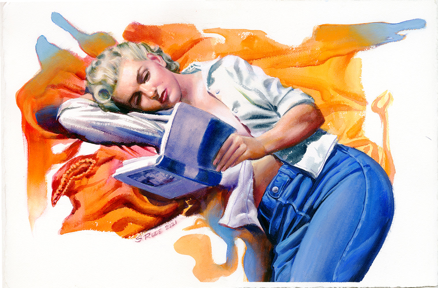 Marilyn Monroe the Reader - Steve Rude Art