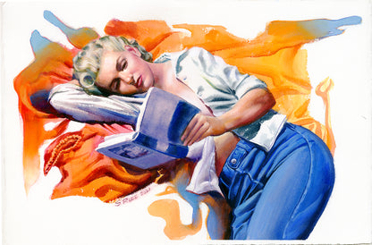 Marilyn Monroe the Reader - Steve Rude Art