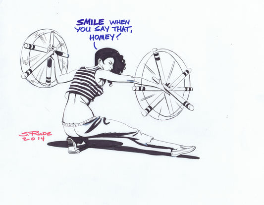 Sophie Twirling Batons Marker Sketch - Steve Rude Art