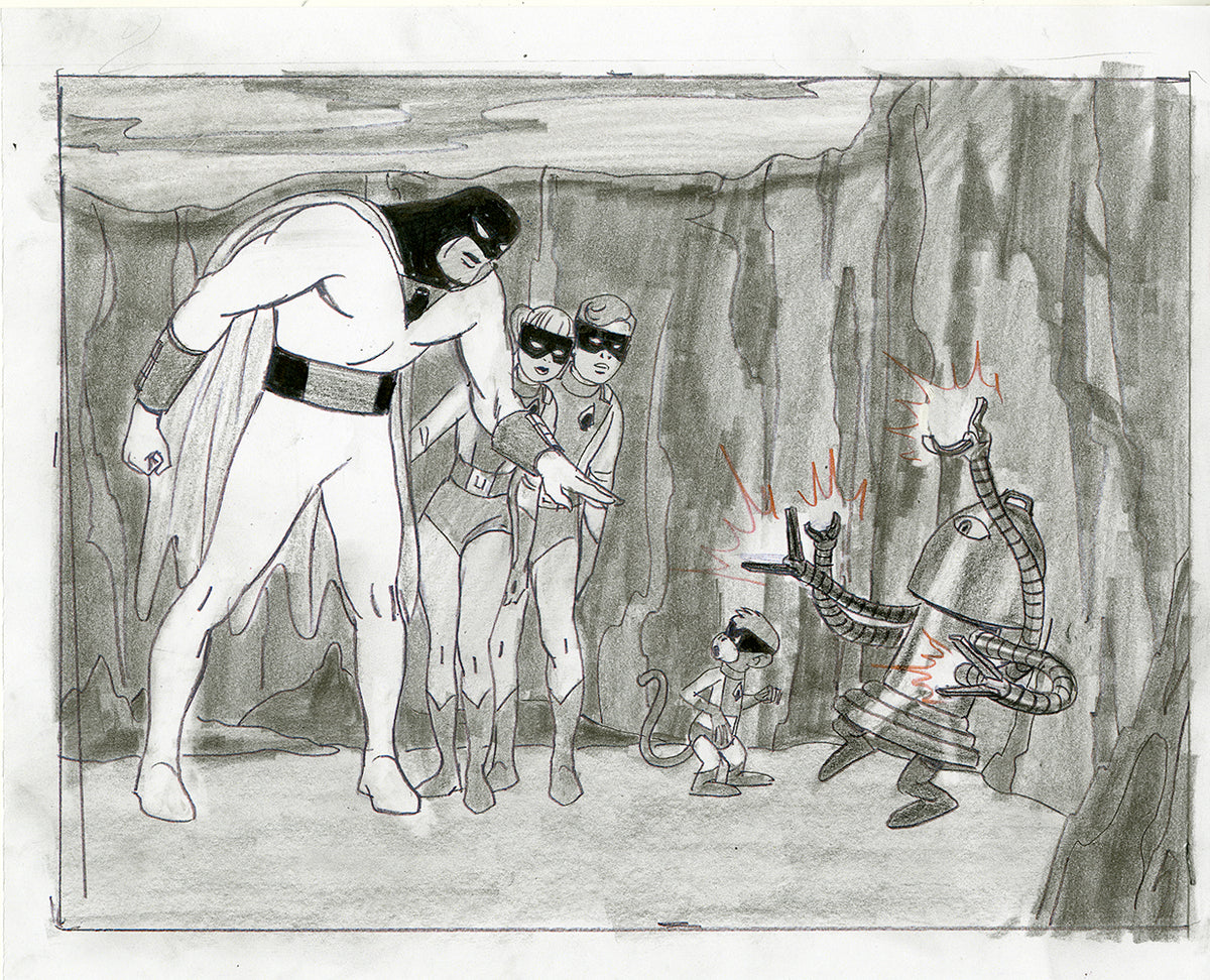 Space Ghost Blip and Crew Pencil Sketch