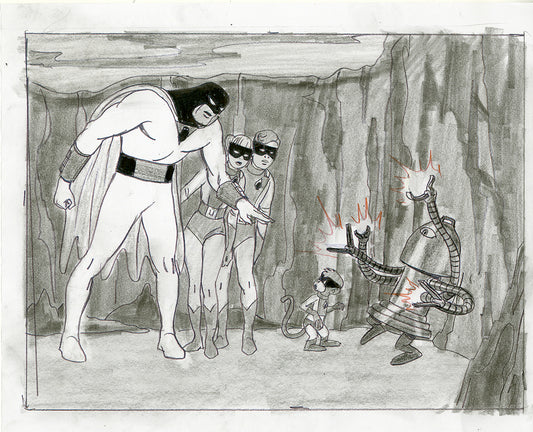 Space Ghost Blip and Crew Pencil Sketch