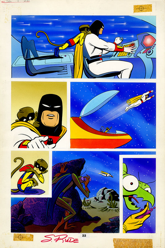 Pg 22 Space Ghost Comico Painted Page - Steve Rude Art