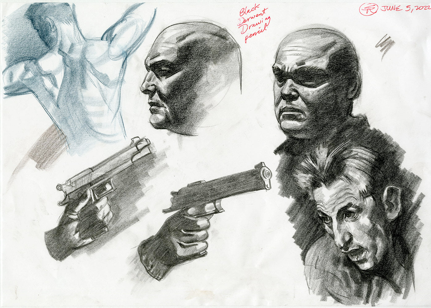 Derwent Guns and Men Study – Steve Rude Art
