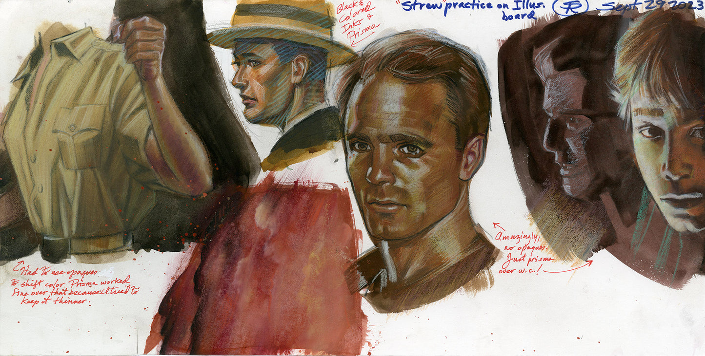 Uniformed Woman and Faces Study